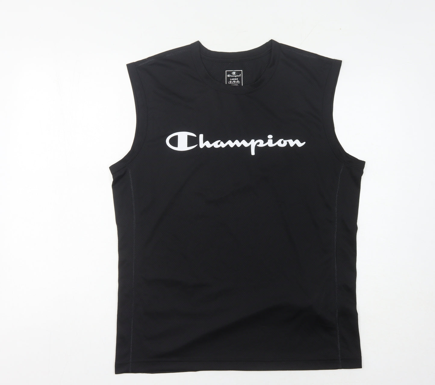 Champion Men's Black Tank Top, L, Basic Activewear