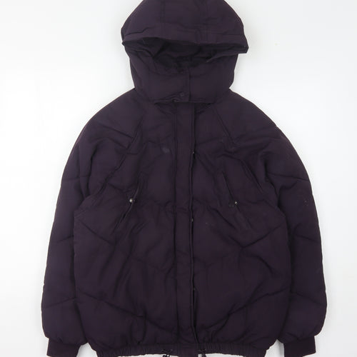 H&M Women's Purple Puffer Jacket, Size 6 - Casual Winter Coat