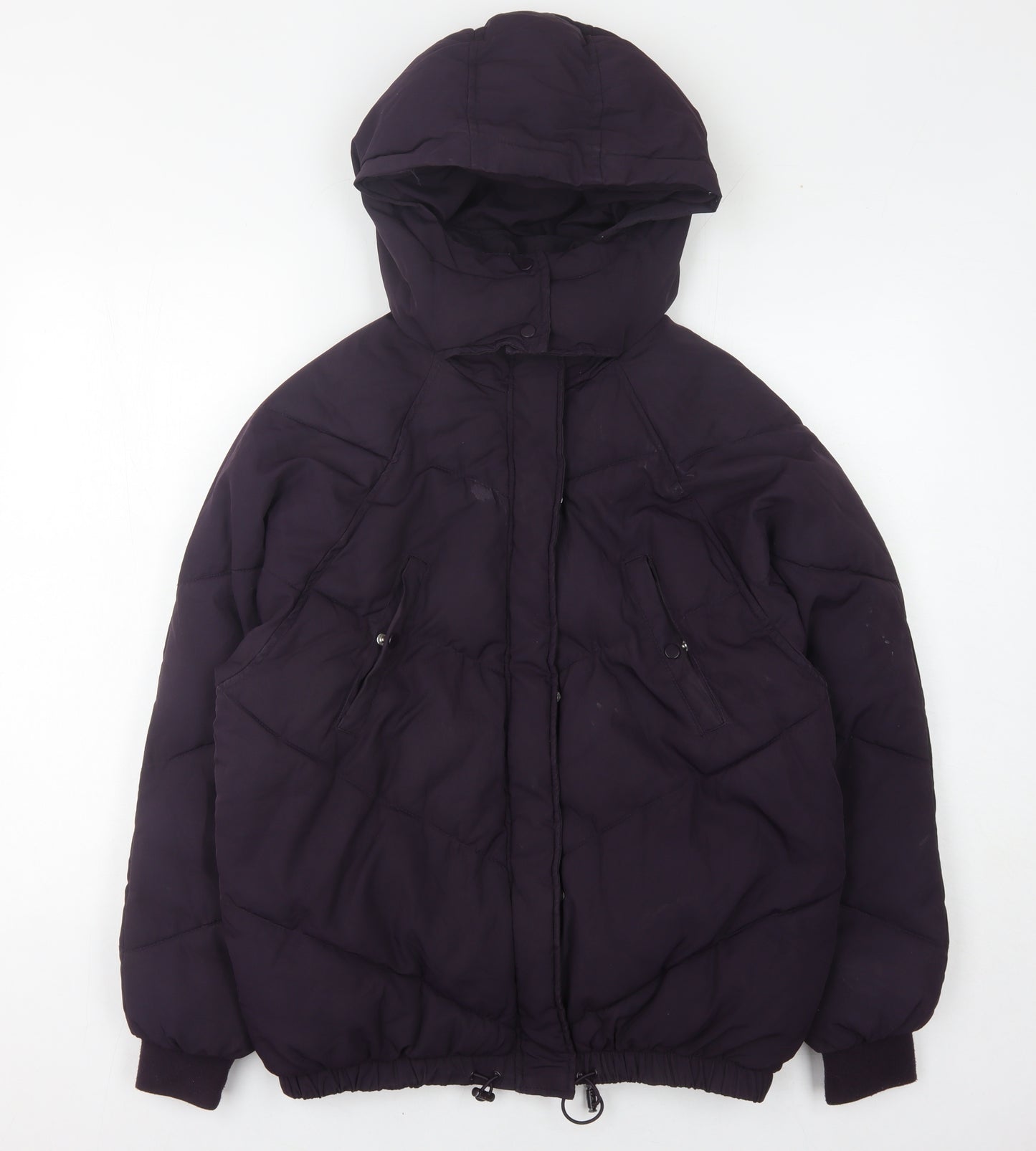 H&M Women's Purple Puffer Jacket, Size 6 - Casual Winter Coat