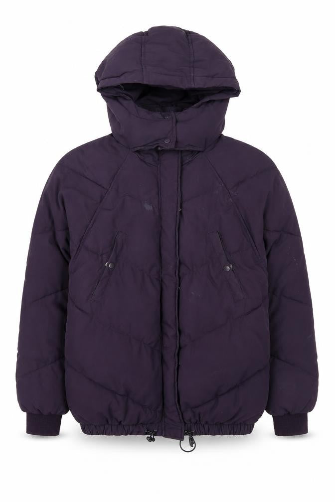 Front view of H&M Women's Purple Puffer Jacket, size 6, - Casual Winter Coat