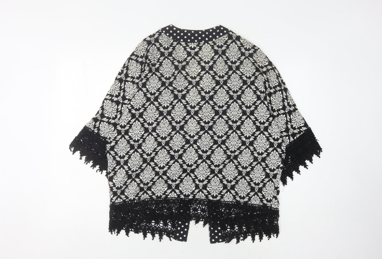 Solitaire Women's Black Kimono Blouse S