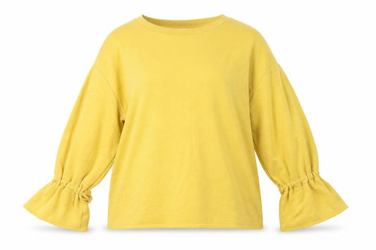 Front view of Pull&Bear Women's Yellow Sweatshirt S