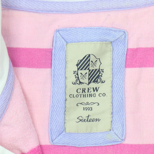 Crew Clothing Co. Women's Pink Striped 16 Pullover