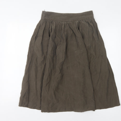 Marks and Spencer Women's A-Line Midi Skirt, Size 10, Brown