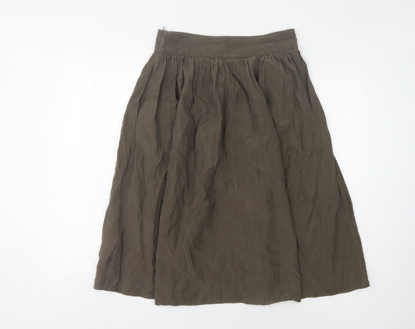 Marks and Spencer Women's A-Line Midi Skirt, Size 10, Brown