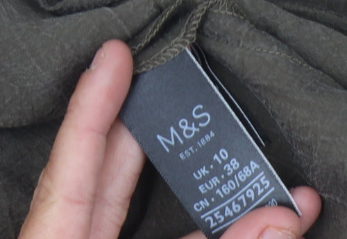 Marks and Spencer Women's A-Line Midi Skirt, Size 10, Brown