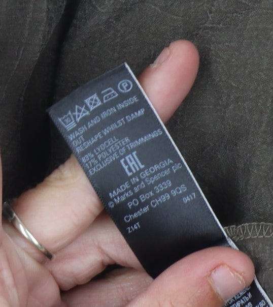 Marks and Spencer Women's A-Line Midi Skirt, Size 10, Brown