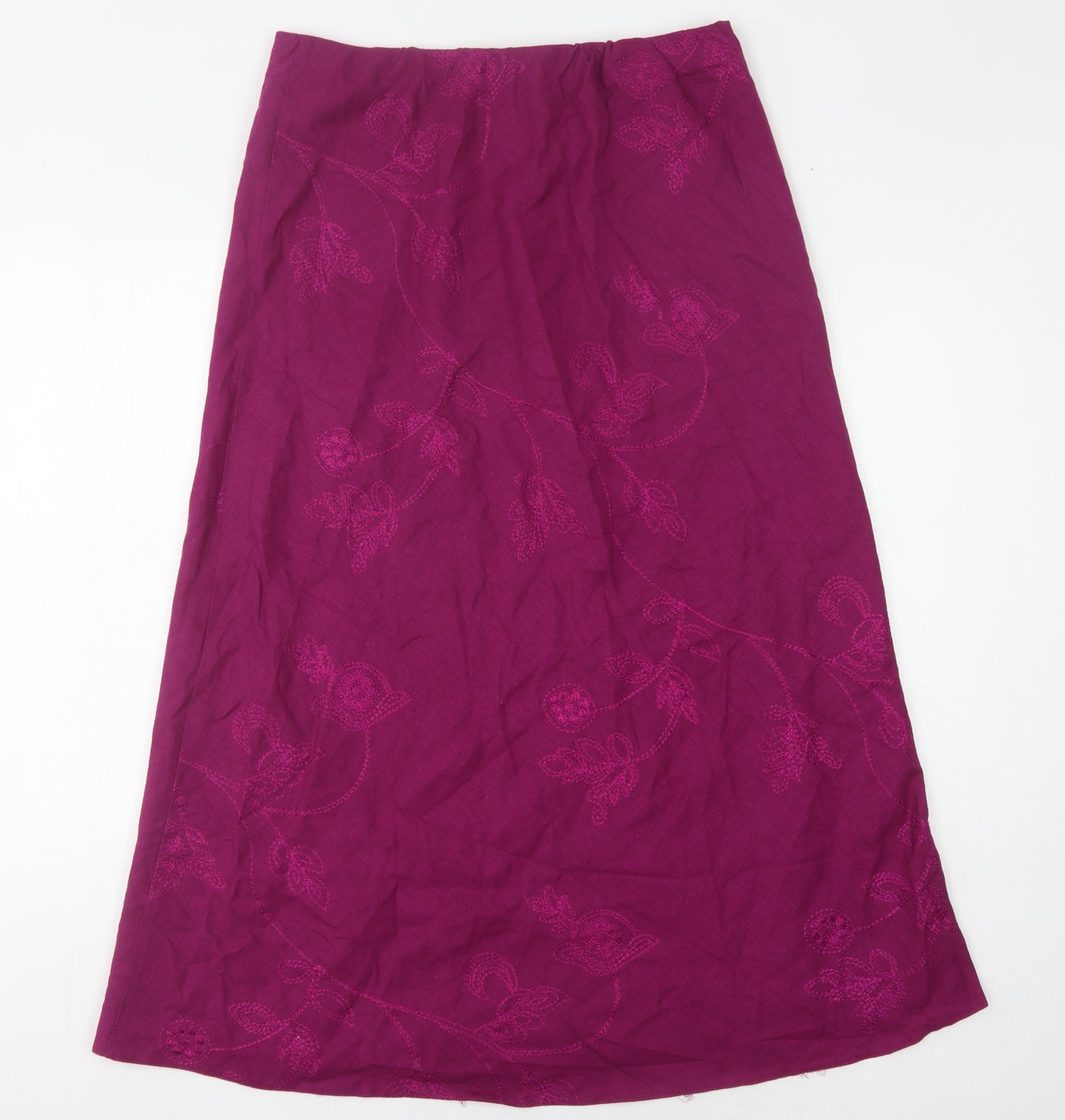CC Women's Purple Skirt Size 14 Linen Blend