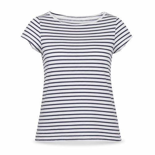 Dorothy Perkins Women's White Striped T-Shirt, Size 10