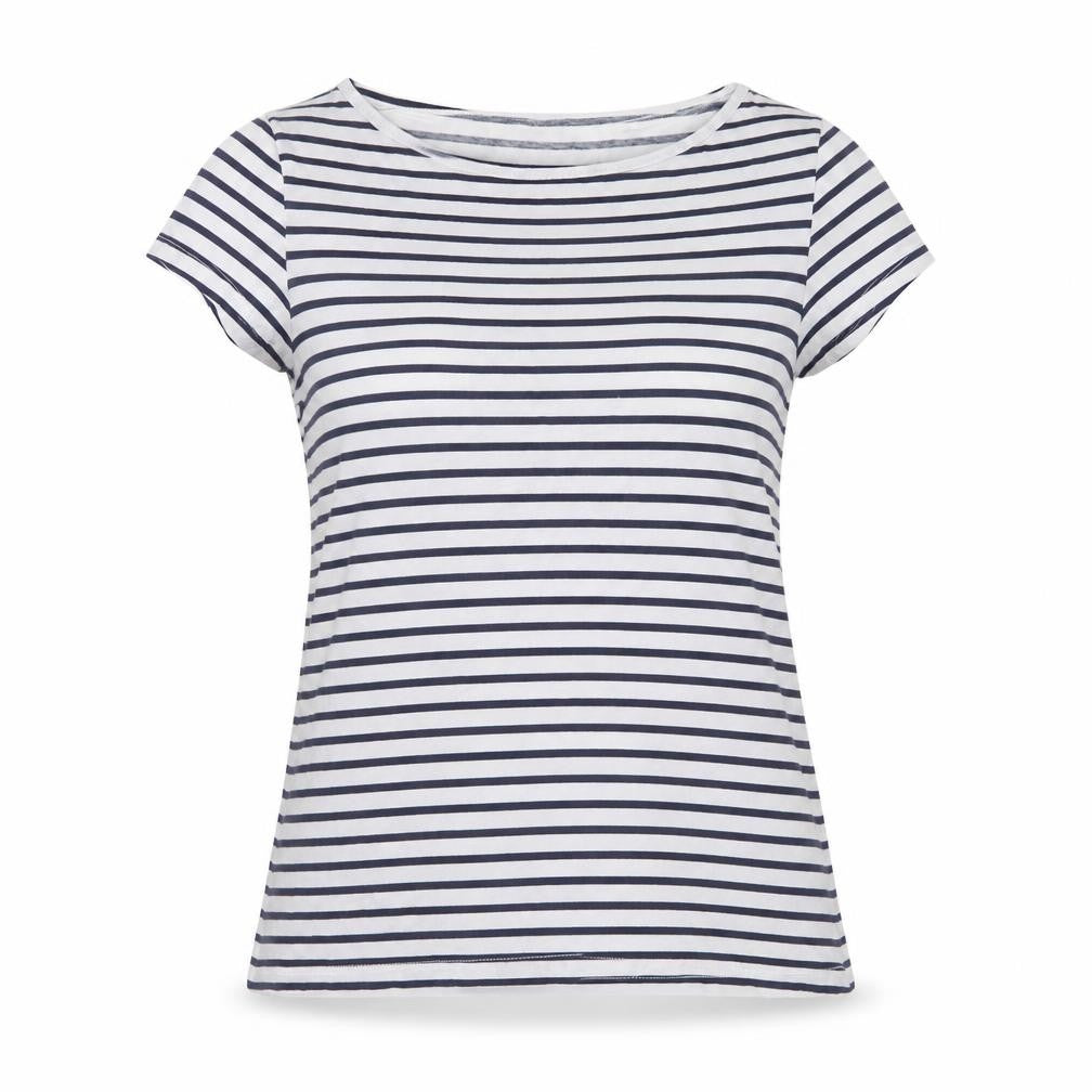 Dorothy Perkins Women's White Striped T-Shirt, Size 10