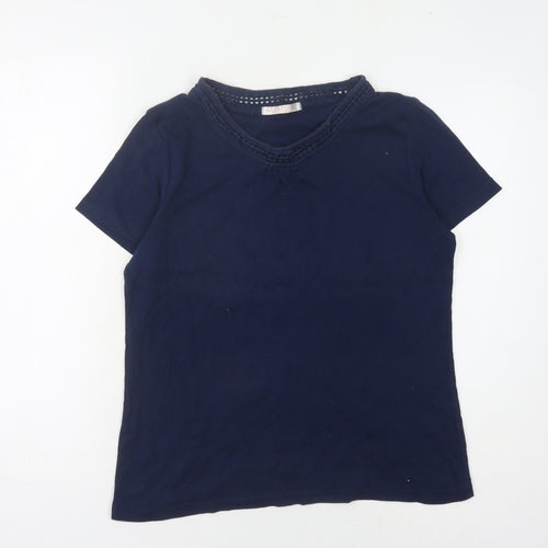 Anna Rose Women's Blue Short Sleeve Basic T-Shirt - M