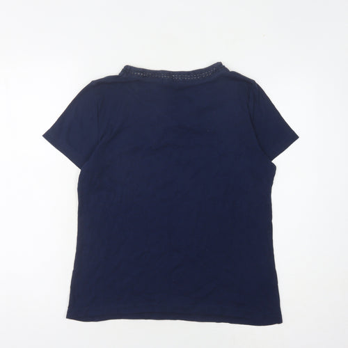 Anna Rose Women's Blue Short Sleeve Basic T-Shirt - M