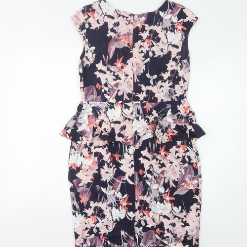 Next Women's Multicoloured Floral Sheath Dress Size 10