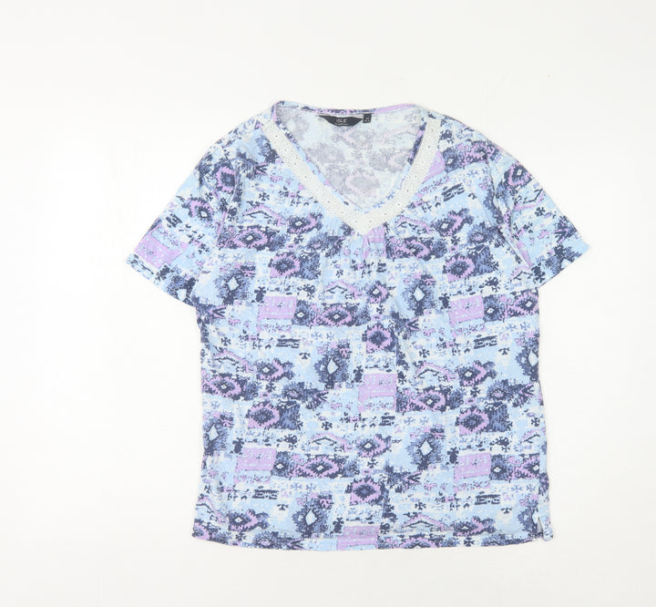 ISLE Women's Multicoloured Geometric T-Shirt M