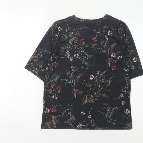 Marks and Spencer Women's Black Floral Lace Tunic Blouse Size 10