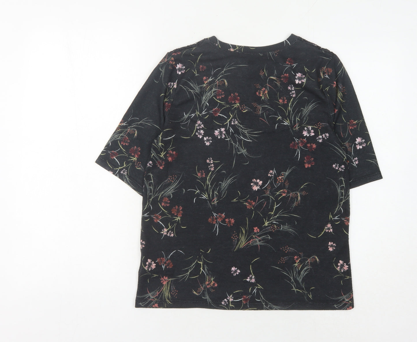 Marks and Spencer Women's Black Floral Lace Tunic Blouse Size 10
