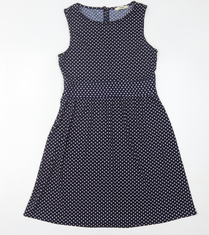 Oasis Blue Polka Dot A-Line Dress for Women - Size M