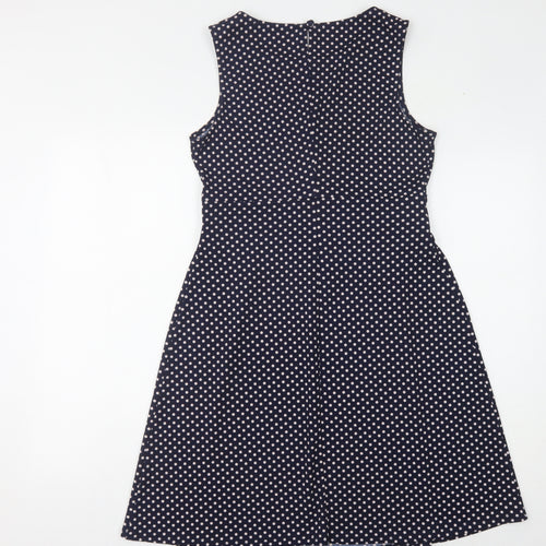 Oasis Blue Polka Dot A-Line Dress for Women - Size M