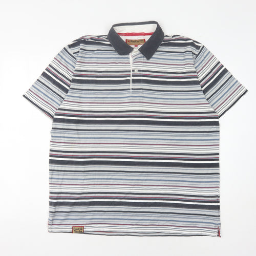 Red Yacht Men's Multicoloured Striped Polo L