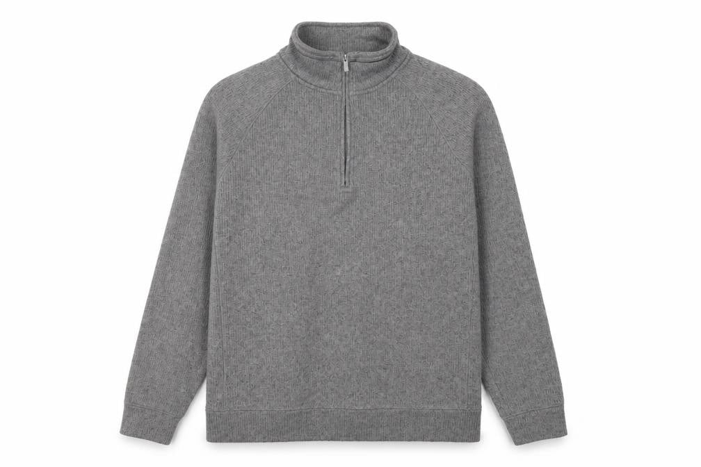 Front view of Craghoppers Men's Grey XL Fleece Pullover Sweatshirt