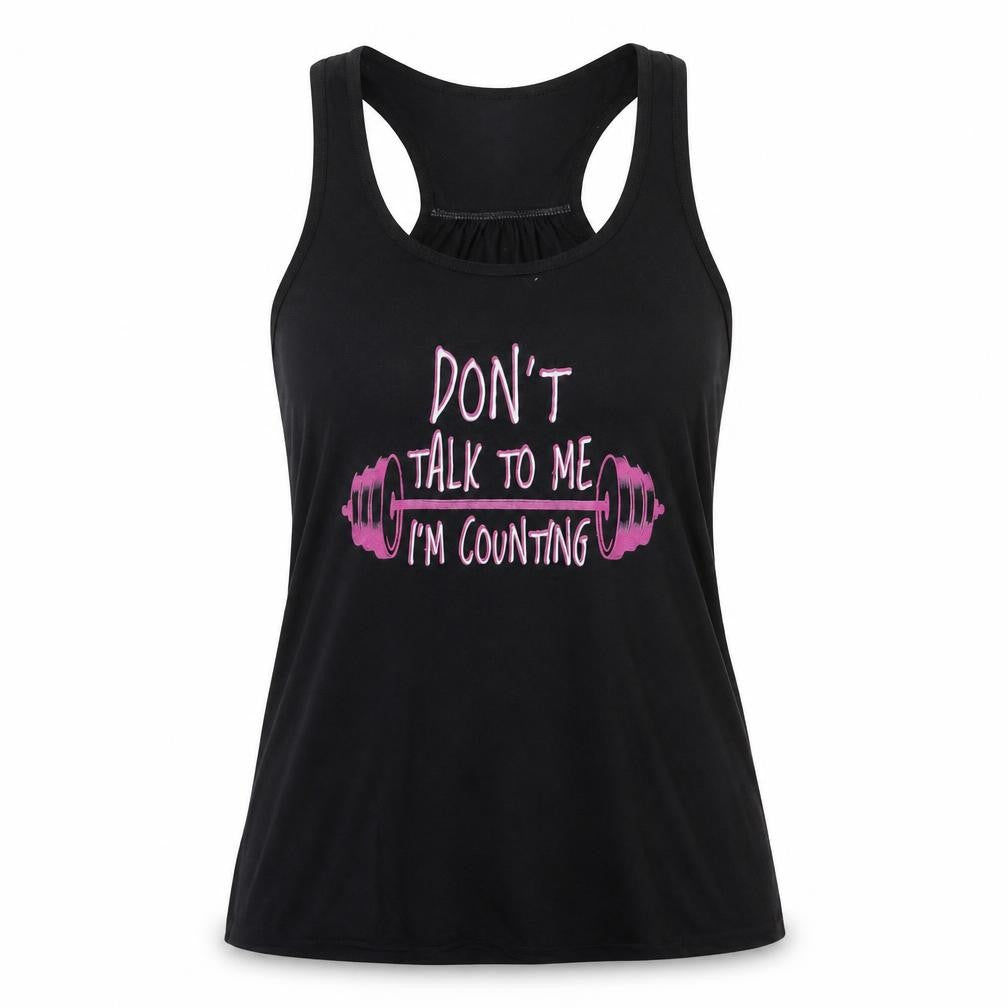 Front view of Bella + Canvas Women's Black Tank Top L - Gym & Training