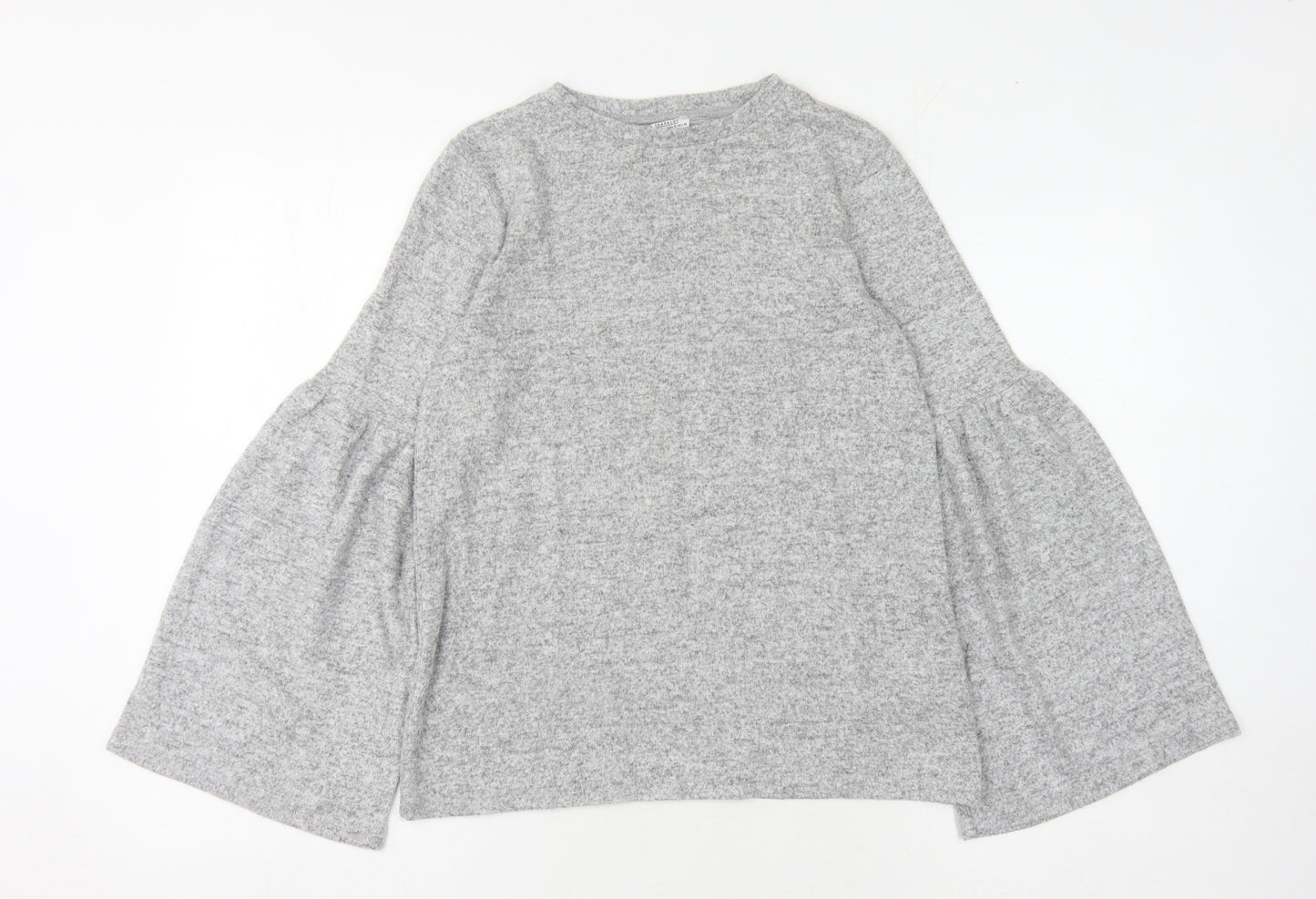 Zara Trafaluc Women's Grey Flared Sleeve Jumper Size S