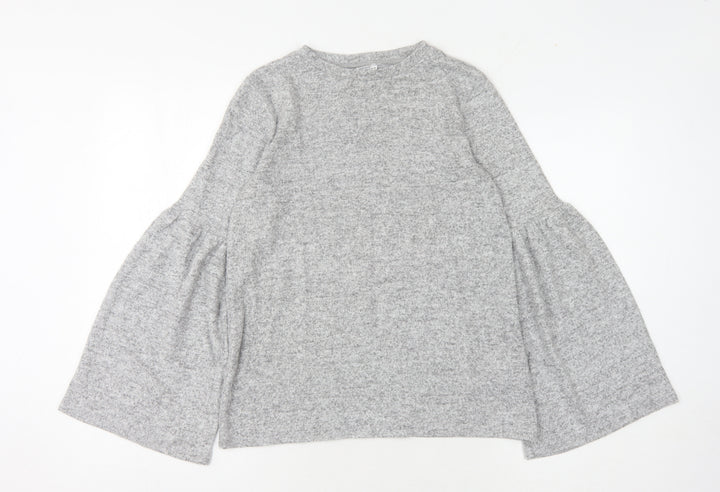 Zara Trafaluc Women's Grey Flared Sleeve Jumper Size S