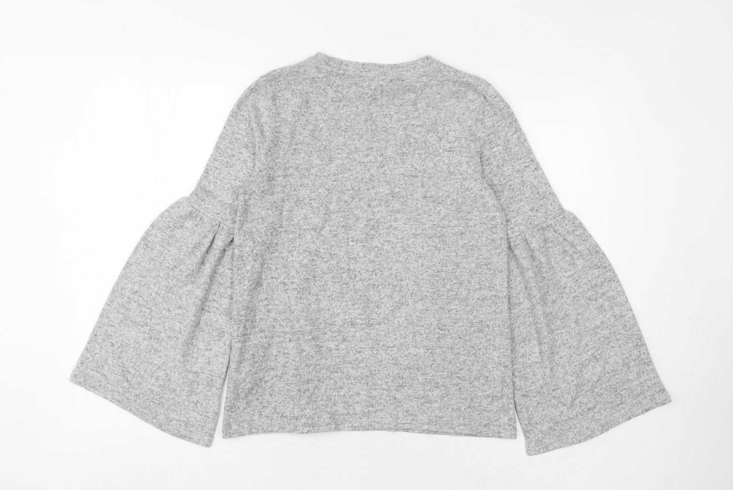 Zara Trafaluc Women's Grey Flared Sleeve Jumper Size S