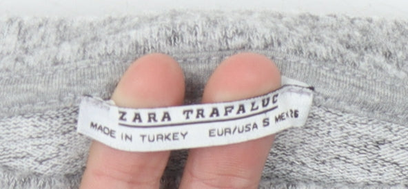 Zara Trafaluc Women's Grey Flared Sleeve Jumper Size S
