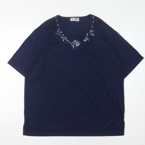 Lucky Women's Blue XL Basic Embroidered T-Shirt