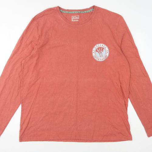 Fat Face Men's XL Red Graphic Print Long Sleeve T-Shirt