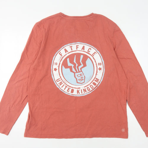 Fat Face Men's XL Red Graphic Print Long Sleeve T-Shirt