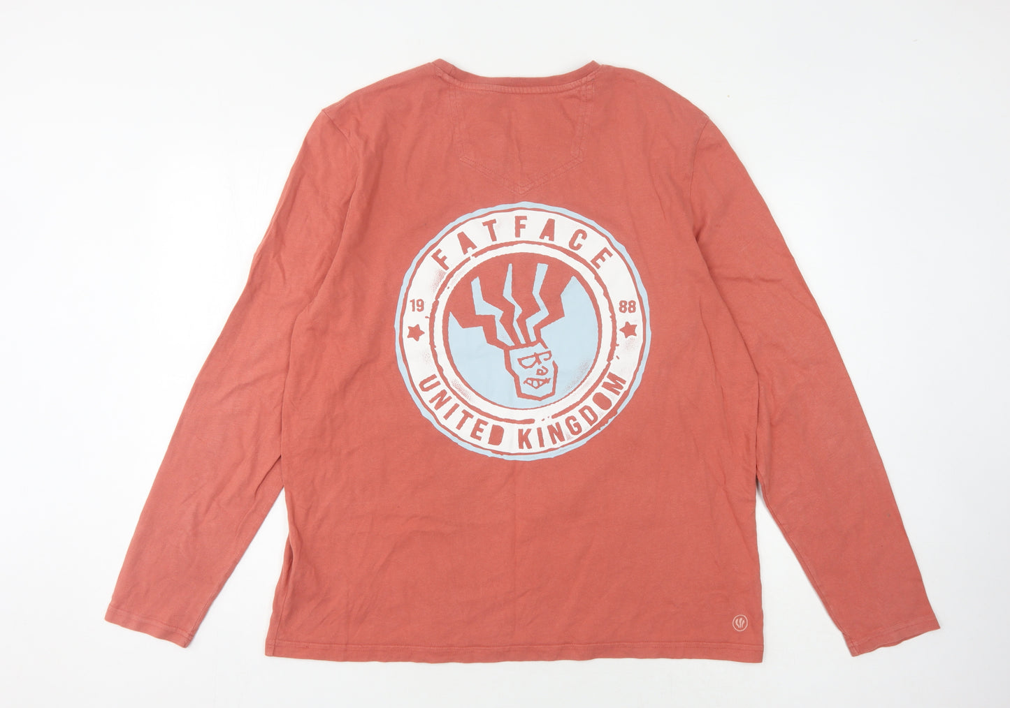 Fat Face Men's XL Red Graphic Print Long Sleeve T-Shirt