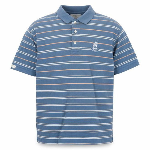 Izod Men's Blue Striped Polo Shirt M Short Sleeve