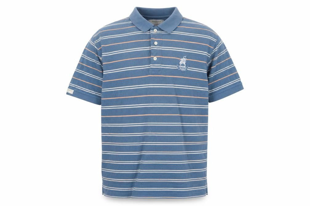 Izod Men's Blue Striped Polo Shirt M Short Sleeve