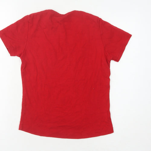 F. Spirit Unisex Red Cotton T-Shirt, Size L