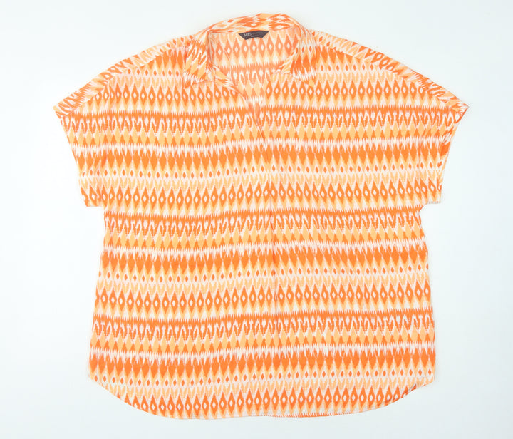 Marks and Spencer Women's Orange Geometric Blouse