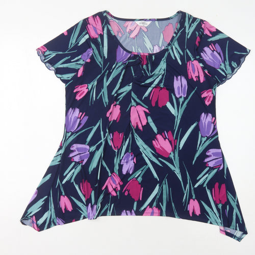 Classic Women's Multicoloured Floral Blouse Size 14