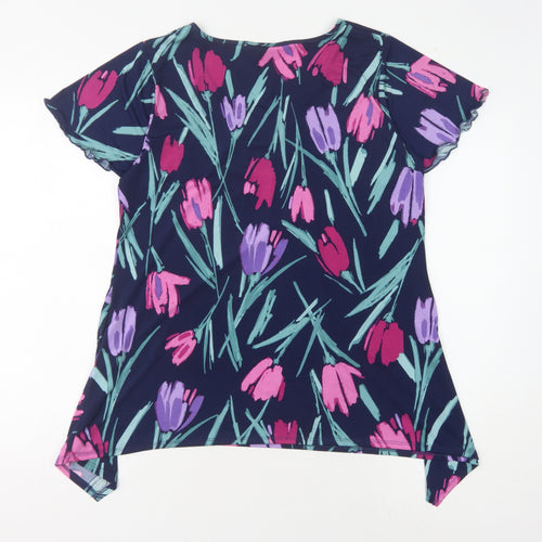 Classic Women's Multicoloured Floral Blouse Size 14