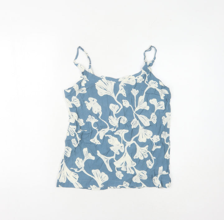 ICHI Women's Blue Floral Camisole Tank Top Size S