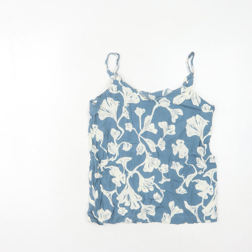 ICHI Women's Blue Floral Camisole Tank Top Size S