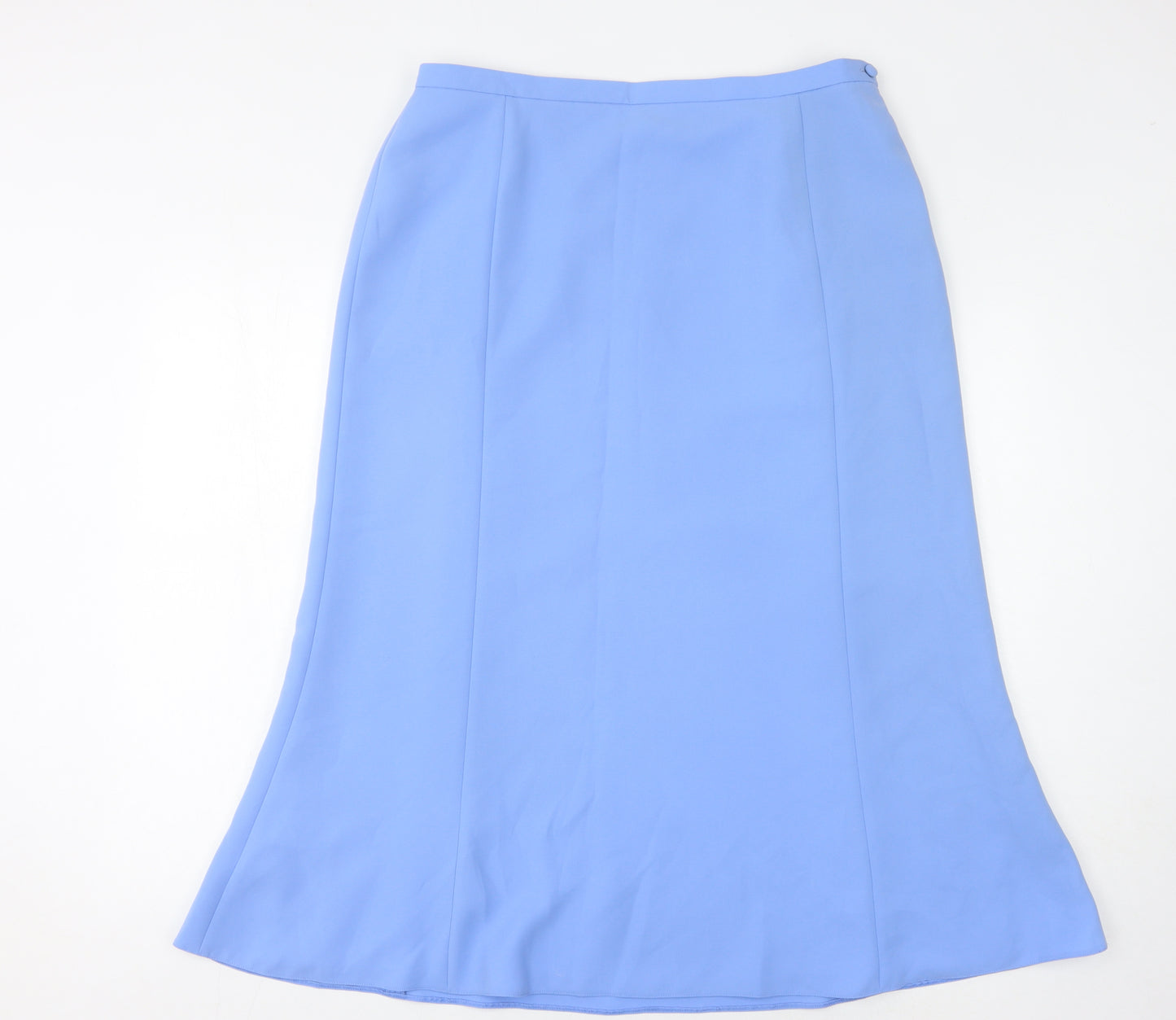Jacques Vert Women's Blue Midi Skirt, Size 16, Zip Closure