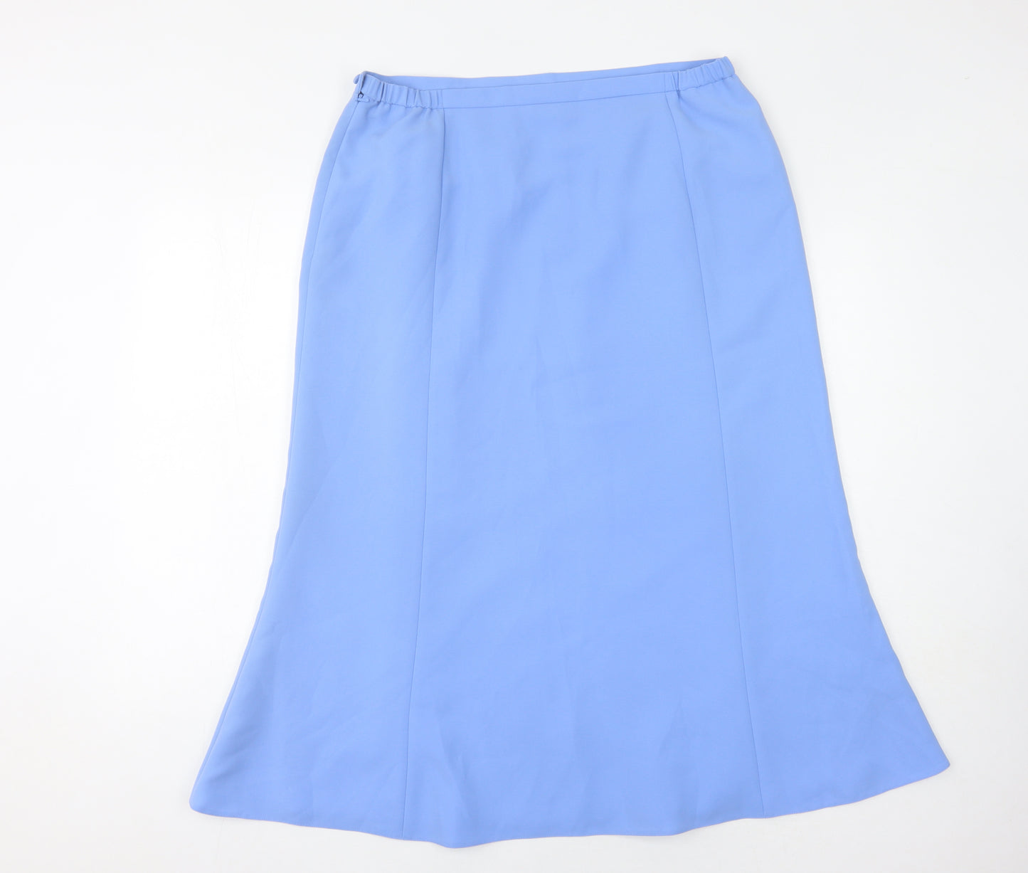 Jacques Vert Women's Blue Midi Skirt, Size 16, Zip Closure