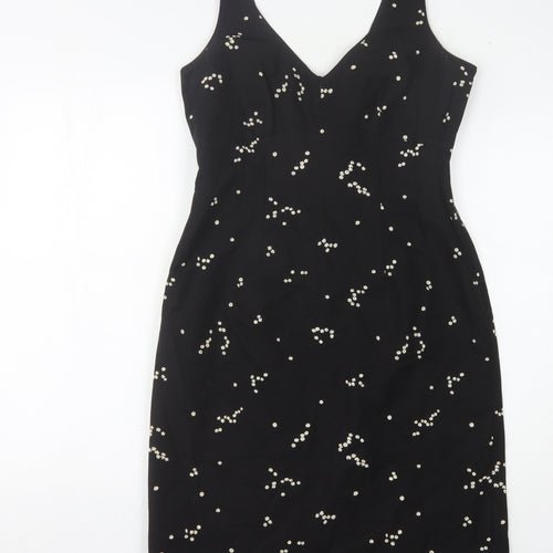 Coast Women's Black Bodycon Dress, Size 12, Beaded