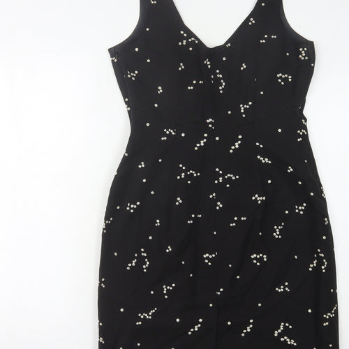 Coast Women's Black Bodycon Dress, Size 12, Beaded