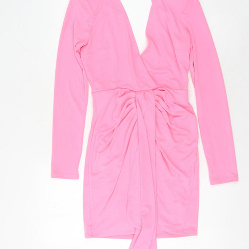 Zara Women's Pink XS Wrap Dress Party Wear