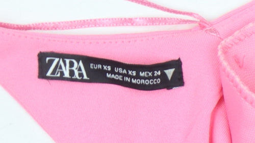 Zara Women's Pink XS Wrap Dress Party Wear