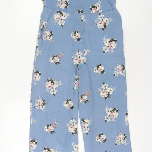 New Look Blue Floral Jumpsuit, Petite Size 4