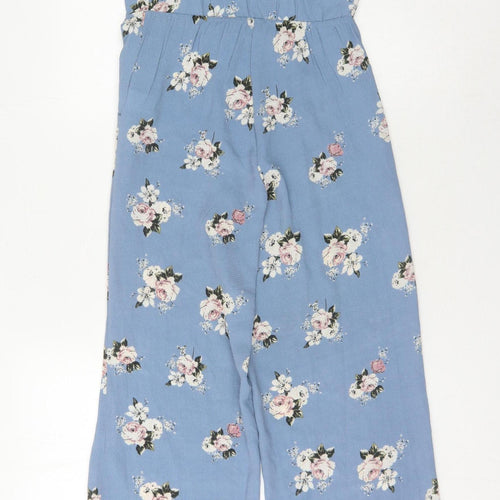 New Look Blue Floral Jumpsuit, Petite Size 4