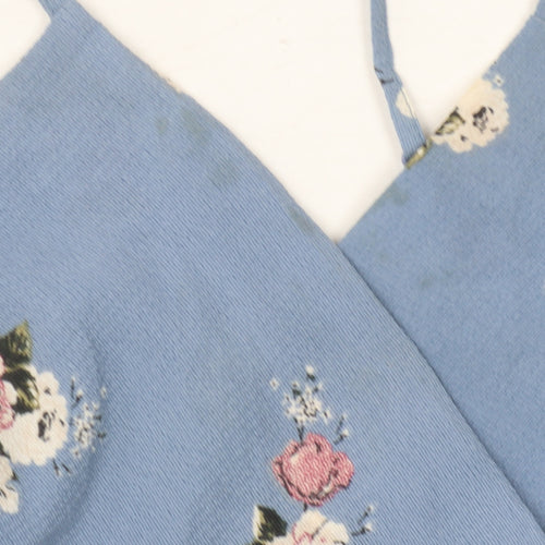 New Look Blue Floral Jumpsuit, Petite Size 4